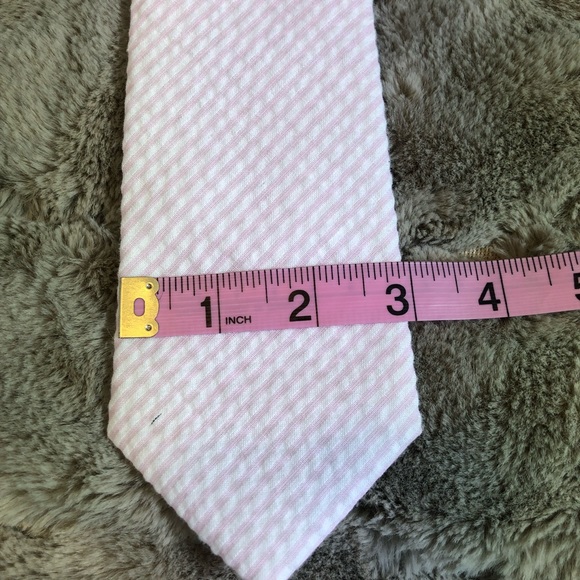 NWOT Boys Pink & White Seer Sucker Tie Class Club Gold Label. Spring/Easter - Picture 8 of 8